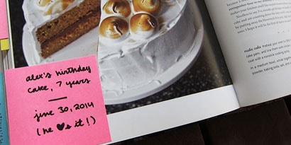 they might be about the first party the recipe was made for, a celebration of an anniversary or promotion, or even just name the people who liked and disliked the recipe