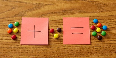 Have your students rearrange the objects to help visualize the answers to the problems and watch the mental math grow.