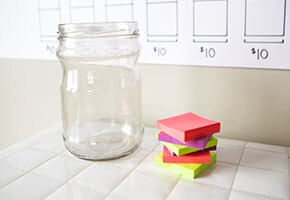 Teaching kids to save money: Making a budget chart with Post-it® Notes