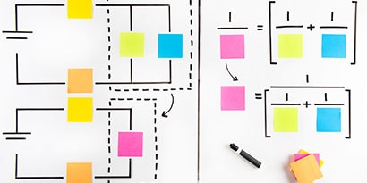Lalu terapkan warna resistor yang sama pada persamaan matematika.