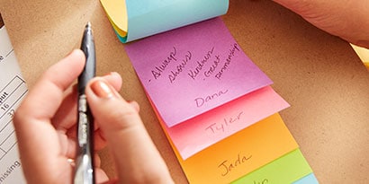 flip to the Post-it® Note of the student you're grading